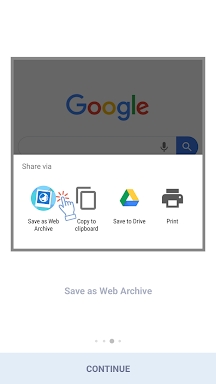 Save as Web Archive screenshots