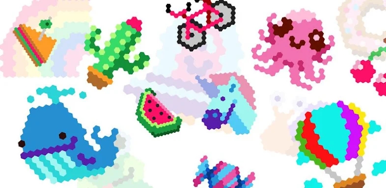 HexaParty - Pixel art coloring book for kids screenshots