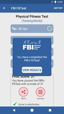 FBI FitTest screenshots