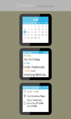 Calendar for Wear OS screenshots