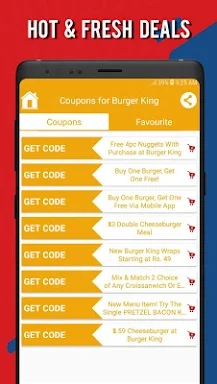 Coupons for Burger King screenshots