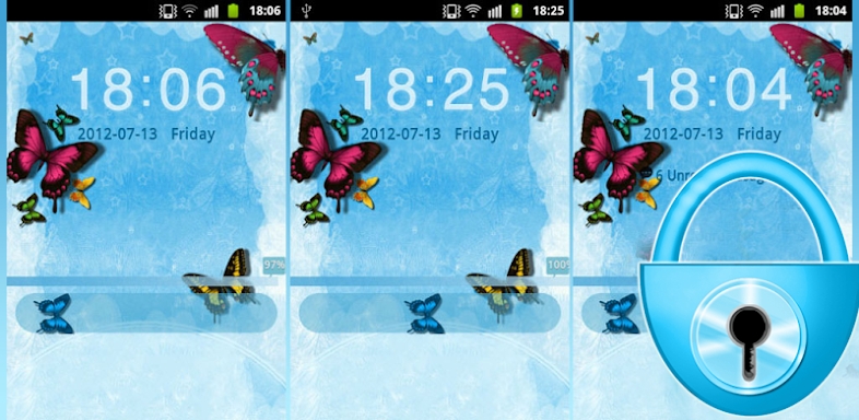 Theme Blue Butterfly GO Locker screenshots