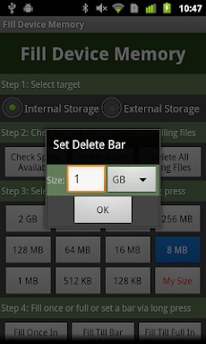 Fill Device Memory screenshots