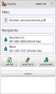 FaxFile - Send Fax from phone screenshots