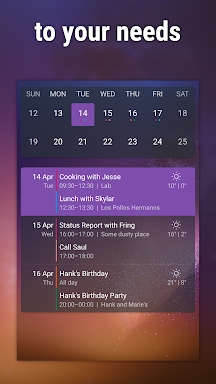 Event Flow Calendar Widget screenshots