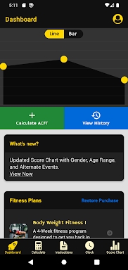 The ACFT App screenshots