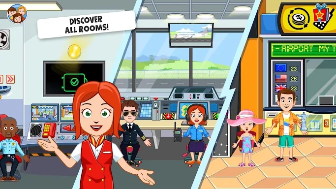 My Town Airport games for kids screenshots