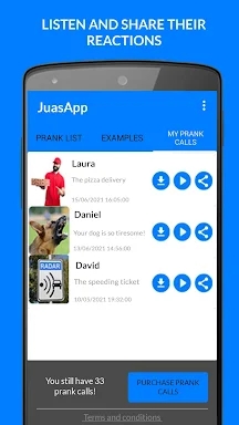JuasApp - Prank Calls screenshots