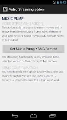 Music Pump Streaming Addon screenshots