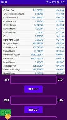 Currency Exchange Table screenshots