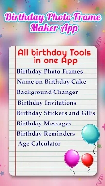 Birthday Photo Frame Maker App screenshots