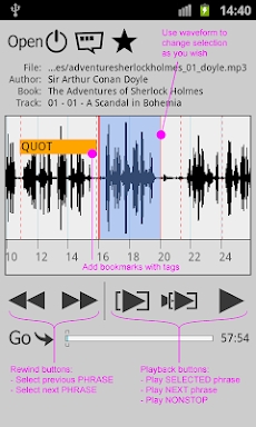 Repeat player WorkAudioBook screenshots