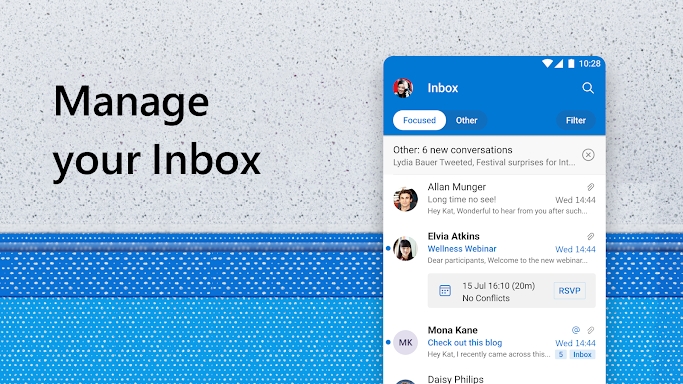 Microsoft Outlook Lite: Email screenshots