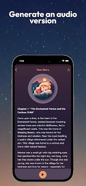 Oscar bedtime story generator screenshots