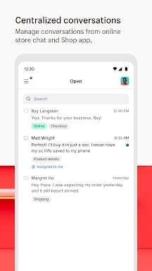 Shopify Inbox screenshots