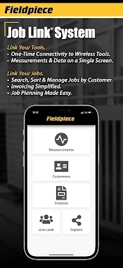 Fieldpiece Job Link screenshots