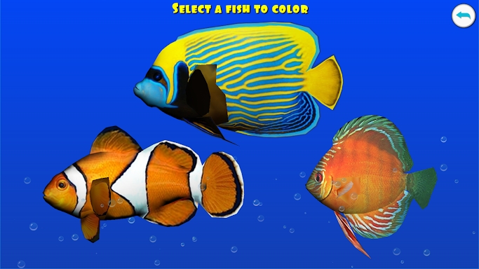 Dancing fishes 3D Coloring App screenshots