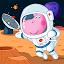 Space for kids. Adventure game icon