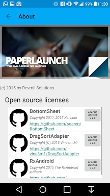 PaperLaunch: Side launcher screenshots