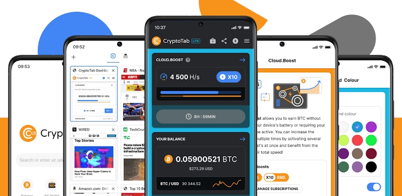 CryptoTab Browser Lite screenshots