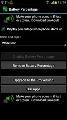 Show Battery Percentage screenshots