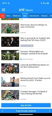 RTÉ News screenshots
