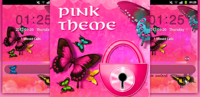 Butterfly Pink Theme GO Locker screenshots