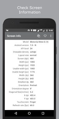 Screen Size / Info / Dpi screenshots