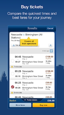 National Rail Enquiries screenshots