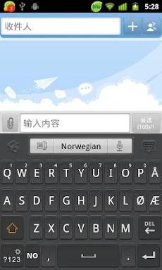 Norwegian for GO Keyboard screenshots