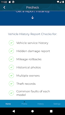 Check Car History for VW screenshots