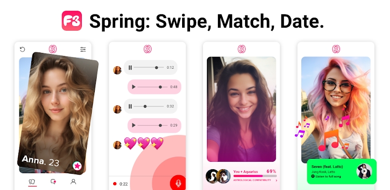 F3: Dating, Meet, Chat screenshots