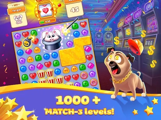 Super Pug Story Match 3 puzzle screenshots