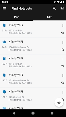 Xfinity WiFi Hotspots screenshots