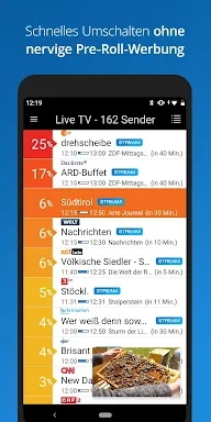 Live TV mit Daten-Spar-Modus für unterwegs screenshots