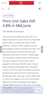 Publishers Weekly screenshots