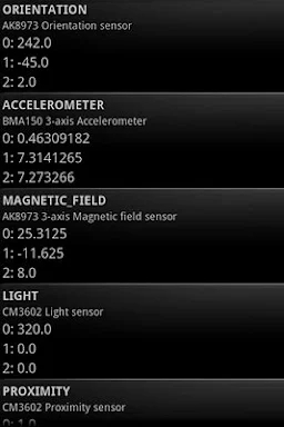 Sensor Test screenshots