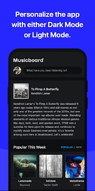 Musicboard screenshots