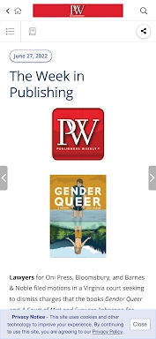 Publishers Weekly screenshots