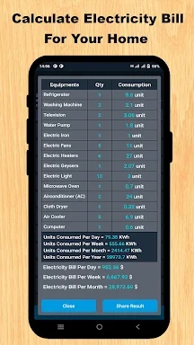 Home Electricity Calculator screenshots