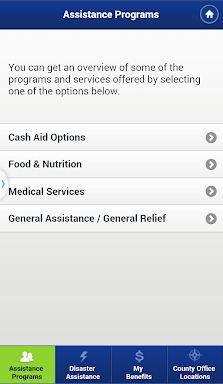 CalWIN Mobile Application screenshots