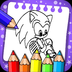 sonni coloring the hedgehog's