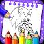 sonni coloring the hedgehog's icon