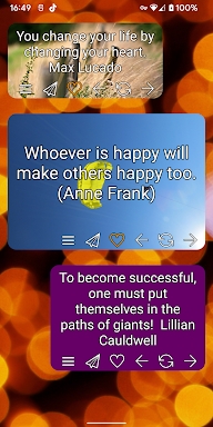 Motivation widget: Daily quote screenshots
