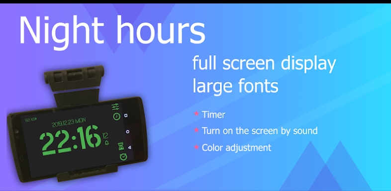 Full-screen digital clock. Timer. Alarm clock. screenshots