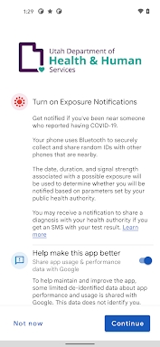 UT Exposure Notifications screenshots