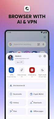 Opera browser with AI screenshots