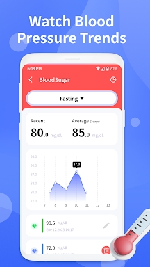 Blood Pressure Note App screenshots