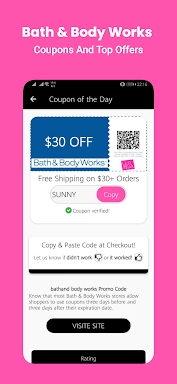 Bath and Body works Coupon screenshots