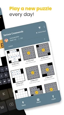 Serious Crosswords - daily screenshots
